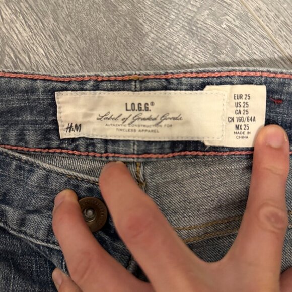 H&M L.O.G.G. Womens Denim Jean Shorts Size 25 - Picture 3 of 4